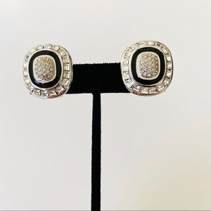Christian Dior Crystal Channel Rhinestone Earrings
